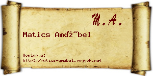 Matics Amábel névjegykártya