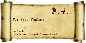 Matics Amábel névjegykártya